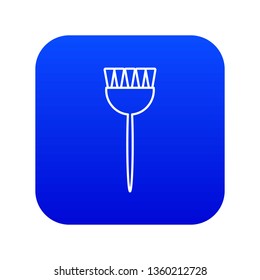 Cosmetic brush icon blue vector isolated on white background