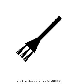Cosmetic brush icon, or brush to clean hair clipper, epilator, vector illustration