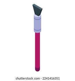 Icono de pincel cosmético vector isométrico. Compensa. Herramienta de ventilador