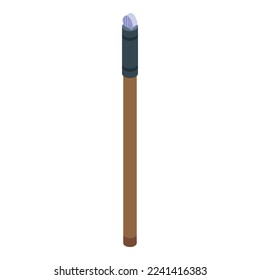 Icono de pincel cosmético vector isométrico. maquillaje de ojos. Ventilador de herramientas