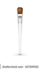 cosmetic brush, makeup brush, transparent, with natural bristles, vector, EPS 10