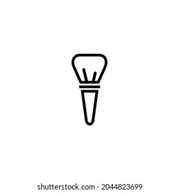 Cosmetic brush outline flat icon vector