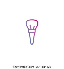 Cosmetic brush outline gradient icon vector