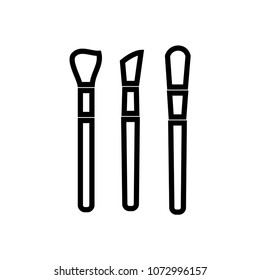 cosmetic brush set icon vector template