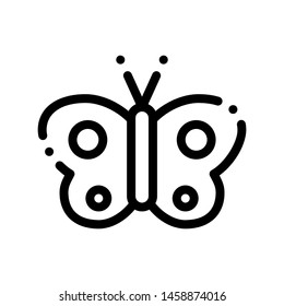 Cosmetic Butterfly Sign Vector Thin Line Icon. Organic Cosmetic, Natural Component, Flutterby Clear Wing Linear Pictogram. Eco-friendly, Cruelty-free Product, Molecular Analysis Contour Illustration