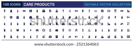 Cosmetic and Care products icon set. powder, lipstick, mascara, filled icons collection, glyph symbol set for web and ui. Solid icon set. Vector illustration.