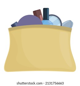 Cosmetic case icon cartoon vector. Beauty bag. Clear purse
