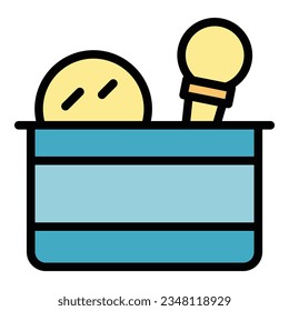 Cosmetic case icon outline vector. Fabric case. Makeup bag color flat