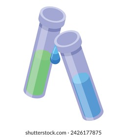 Cosmetic collagen test tubes icon isometric vector. Skin care. Serum cream