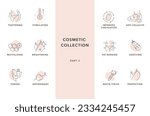 cosmetic collection of icons. action, effect, skin, body, face	