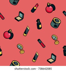Cosmetic color outline isometric pattern