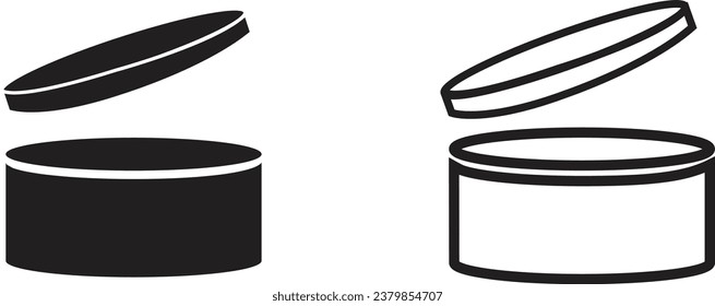 Cosmetic container, Cream container, Skincare product symbol with lid