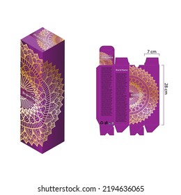 Cosmetic container with luxury box template and mockup. Box packaging and mockup die cut template. Illustration vector.