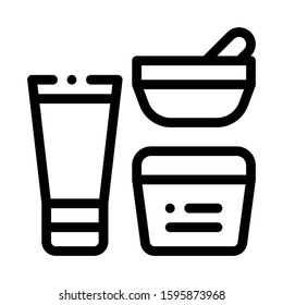 Cosmetic Container Tube Icon Vector. Outline Cosmetic Container Tube Sign. Isolated Contour Symbol Illustration