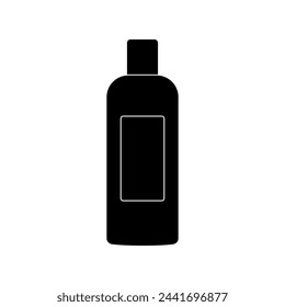 Cosmetic container vector black silhouette icon isolated on white background.