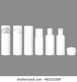 Cosmetic Containers and Bottles Set Vector