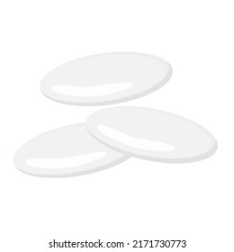 Cosmetic cotton pad. Skin care cotton disc icon. Vector illustration.