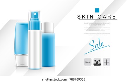 cosmetic cream and body lotion poster premium skin care products vector design.