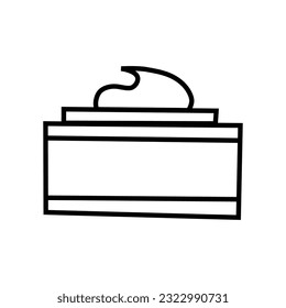 cosmetic cream bottle icon over white background, line style, vector illustration