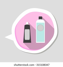 Cosmetic Cream flat icon with long shadow.