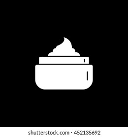 Cosmetic Cream Flat Icon On Black Background