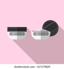 Cosmetic Cream icon. Flat design style modern vector illustration. Isolated on stylish color background. Flat long shadow icon.