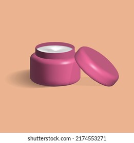 Kosmetikcreme einzeln, Vektorsymbol. Hautcreme in Behältnis 3D-Symbol