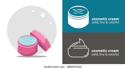 cosmetic cream isolated vector flat icon. cosmetics beauty design element