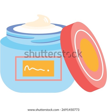 Cosmetic cream jar container vector isolated icon