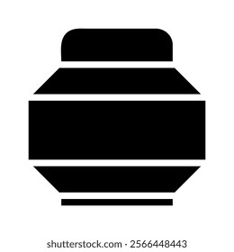 Cosmetic cream jar icon. Concept of beauty, skincare, and packaging.