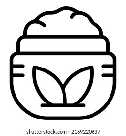 Cosmetic Cream Jar Icon Outline Vector. Coco Natural. Extract Product