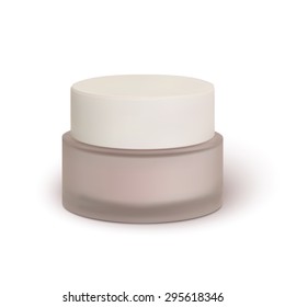 Cosmetic cream jar, isolated on white background. Face cream. Vector illustration.