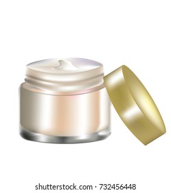 Cosmetic cream jar, vector 