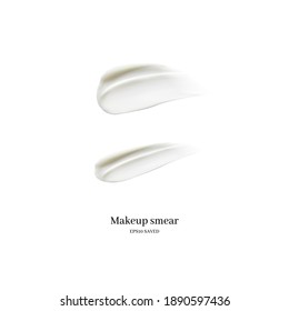 cosmetic cream smear isolated on white background.