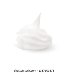 Cosmetic cream smear, realistic creamy or lotion texture, gel blob isolated on white background. Vector illustration for your design.