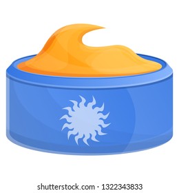 Cosmetic cream sunblock icon. Cartoon of cosmetic cream sunblock vector icon for web design isolated on white background