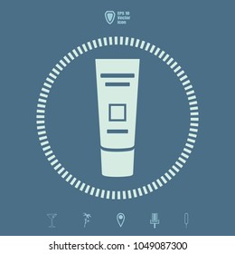 cosmetic cream tube vector icon. Flat design style.