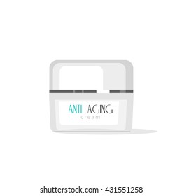 Cosmetic cream tube vector illustration isolated, flat cream bottle icon