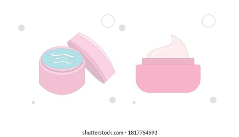 ilustración plana del vector de crema cosmética sobre fondo blanco