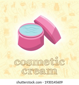 ilustración plana del vector de crema cosmética, ilustración del vector de crema de piel cosmética