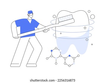 Cosmetic dentistry abstract concept vector illustration. Cosmetic dental service, teeth whitening, restorative dentistry, smile makeover, aesthetic treatment, medical center abstract metaphor.