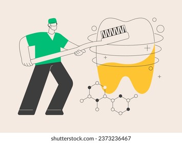 Cosmetic dentistry abstract concept vector illustration. Cosmetic dental service, teeth whitening, restorative dentistry, smile makeover, aesthetic treatment, medical center abstract metaphor.