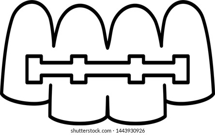 Cosmetic Dentistry Icon In Outline Style