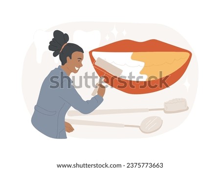 Cosmetic dentistry isolated concept vector illustration. Cosmetic dental service, teeth whitening, restorative dentistry, smile makeover, aesthetic treatment, medical center vector concept.