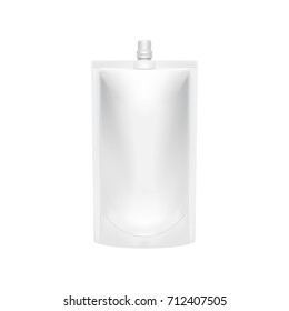Cosmetic and detergent doy pack template. Full filled mock up