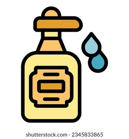 Cosmetic dispenser icon outline vector. Collagen hair. Face gel color flat