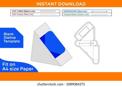 Cosmetic display box, gift and food packaging box template and 3D box design