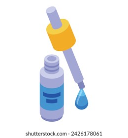 Cosmetic drop icon isometric vector. Skin product. Cream serum