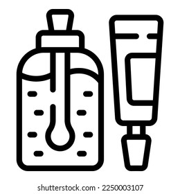 Cosmetic dropper icon outline vector. Powder makeup. Polish make