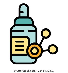 Cosmetic dropper icon outline vector. Face skin. Anti care color flat